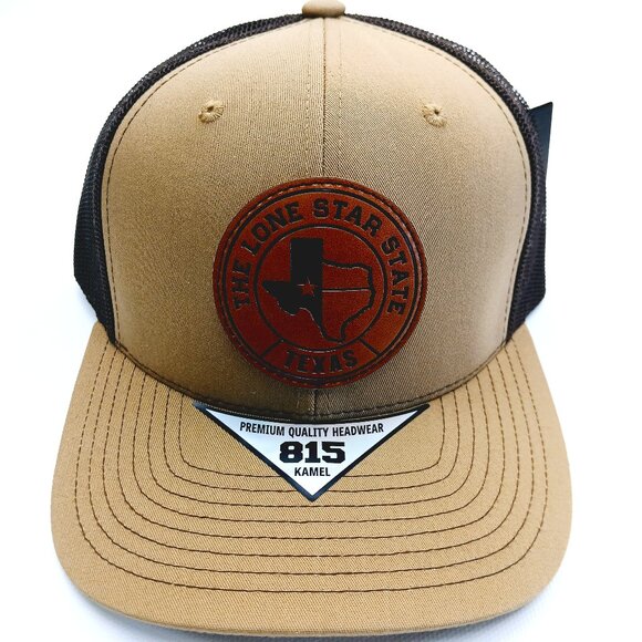 The Lone Star State Texas Patch Brown And Tan Mesh Snap Back Hat - Picture 1 of 4